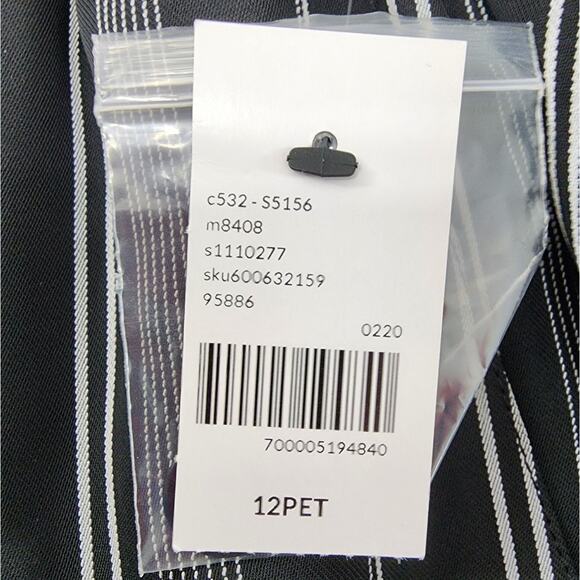 New Lane Bryant Pants Womens 12 P PETITE Black Striped Pull On Crop Wide Leg - Picture 5 of 12